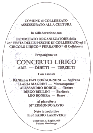 Concerto lirico per la festa delle pesche Circolo Lirico FERRANDO