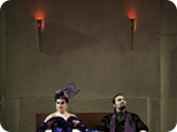 Sylwia Zlotkowska (Old Lady) e Nicola Vocaruto (Barone) nel Candide di Leonard Bernstein al Teatro del Giglio di Lucca