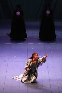 Foto di Desirée Rancatore ne I Puritani di Vincenzo Bellini in scena al Teatro Massimo di Palermo