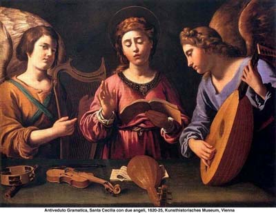 S. Cecilia con due angeli di Antiveduto Gramatica - 1620/25 circa - Kunsthistorisches Museum VIENNA